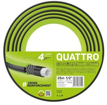 Шланг садовий Cellfast QUATTRO 1/2&rdquo;, 25м, 4-х шаровий, до 20 Бар, -10&hellip;+50&deg;C 10-065 фото