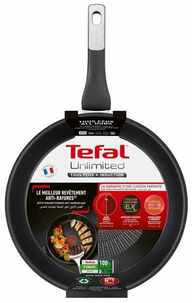 Сковорода Tefal Unlimited, 26см, алюминий, черный G2550572 фото