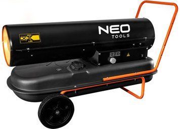 Тепловая пушка дизель/керосин Neo Tools, 50 кВт, 1100м3/ч, прямого нагрева, бак 50л, расход 4.7л/ч, IPX4, колеса 90-082 фото