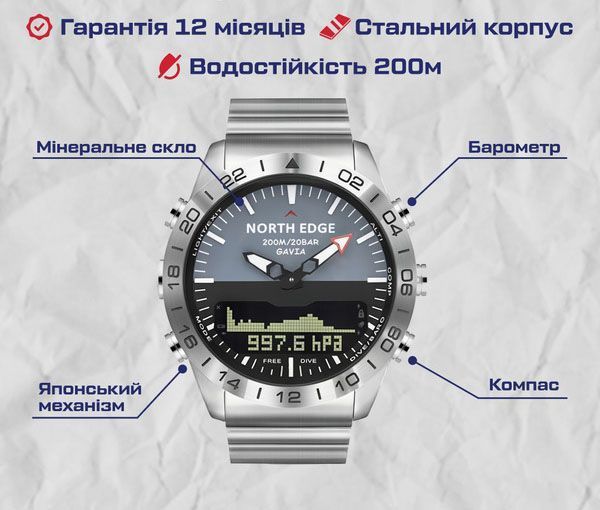 Часы North Edge Gavia 20BAR 9991 фото