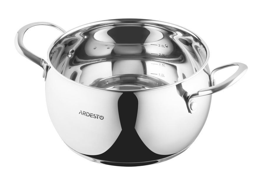 Каструля Ardesto Gemini, скляна кришка, 4.0 л, нержавіюча сталь AR4340GB фото