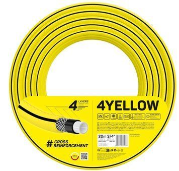 Шланг садовий Cellfast 4YELLOW 3/4" 20м, 4 шари, до 20 Бар, -10&hellip;+50&deg;C 10-520 фото