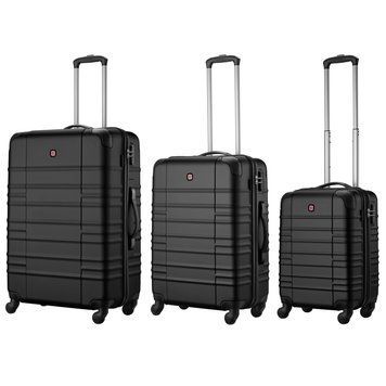 Набор чемоданов Wenger Amplar 3 в 1, (S,M,L), пластик, 4 колеса, черный 653149 фото