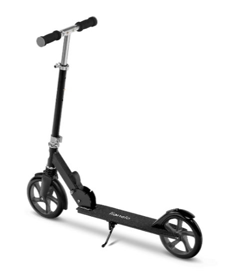 Детский городской складной самокат Lionelo Luca BLACK GRAPHITE с двумя колесами 25045962 фото