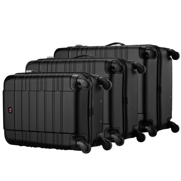 Набор чемоданов Wenger Amplar 3 в 1, (S,M,L), пластик, 4 колеса, черный 653149 фото