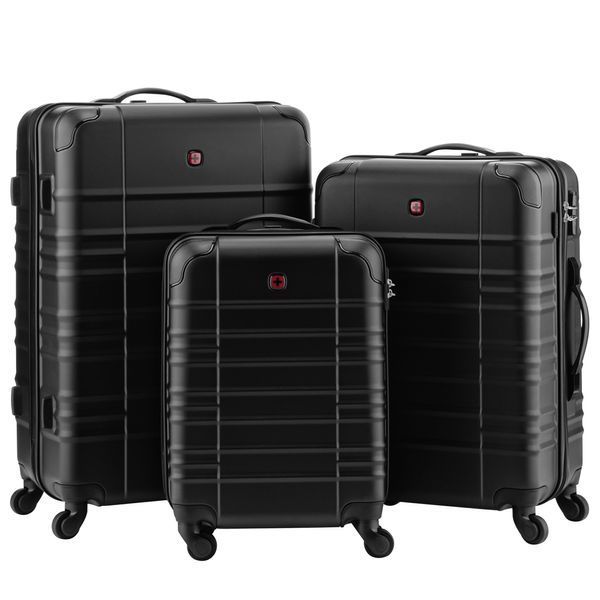 Набор чемоданов Wenger Amplar 3 в 1, (S,M,L), пластик, 4 колеса, черный 653149 фото