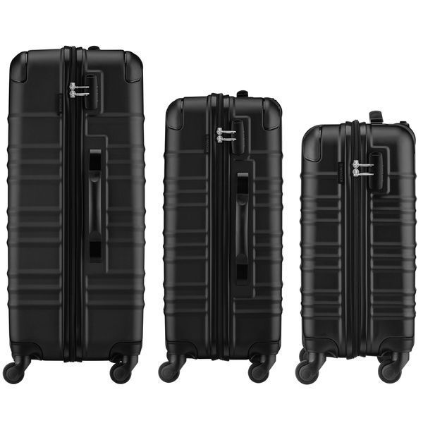 Набор чемоданов Wenger Amplar 3 в 1, (S,M,L), пластик, 4 колеса, черный 653149 фото