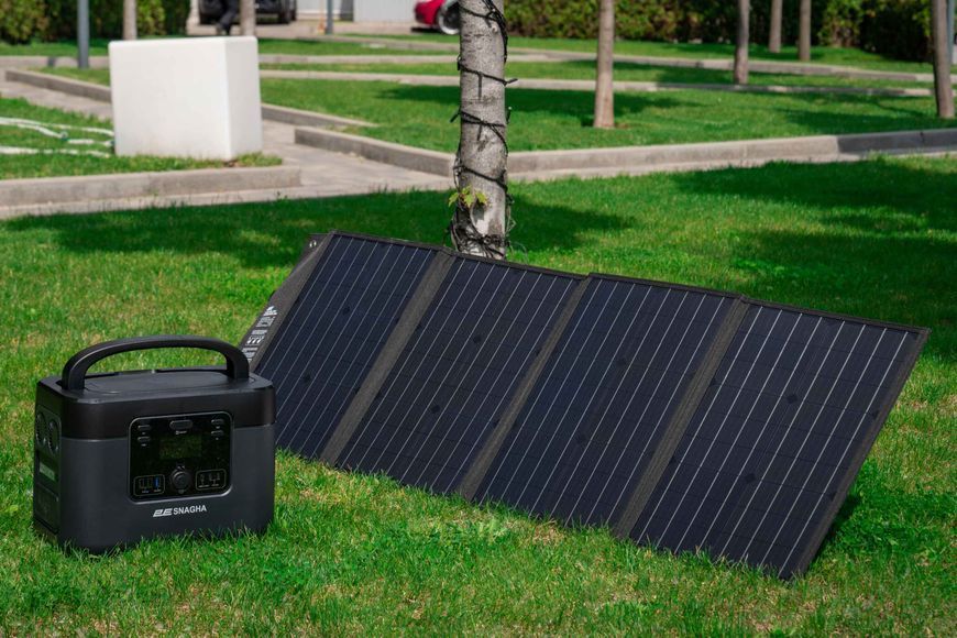 Портативна сонячна панель 2E, 120 Вт зарядний пристрій, DC, USB-С PD18W, USB-A 24W 2E-LSFC-120 фото