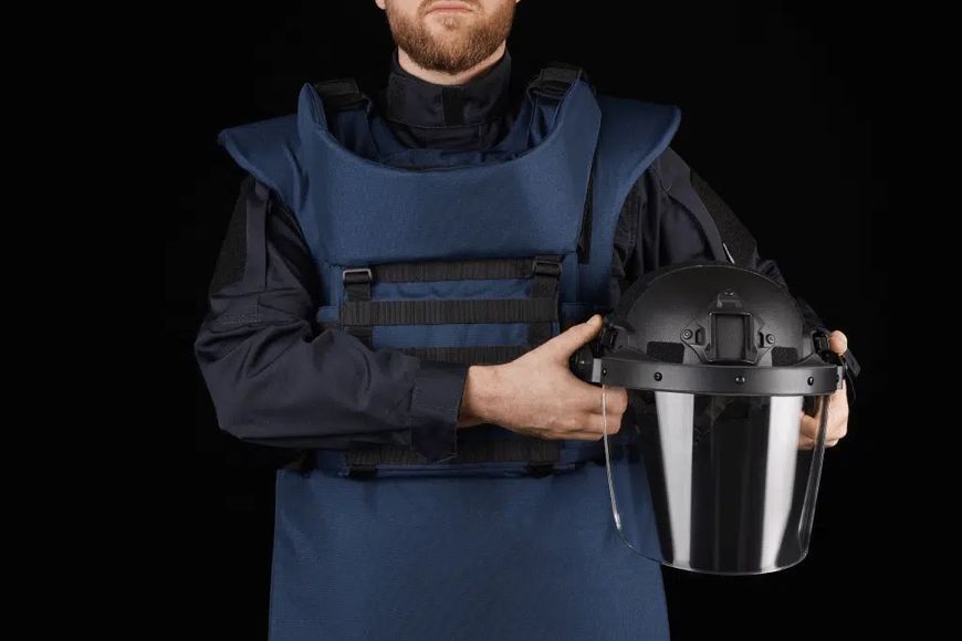 Противомломочный комплект Ukrainian Armor HDA (Humanitarian Demining Apron), класс защиты ДСТУ 2, размер S-M, синий HDASMBLUE2 фото