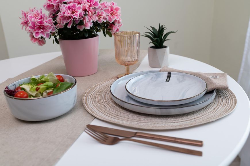 Салатник Ardesto Marmo, 15,6 см, белый, керамика AR2916MRW фото