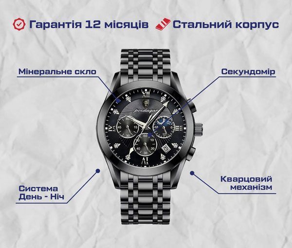 Часы Poedagar Magnat Steel 1633 фото
