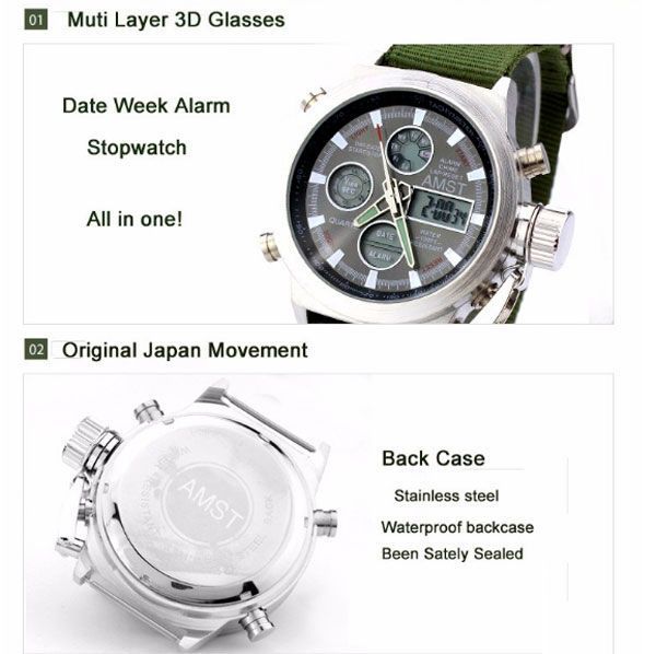 Годинник AMST Mountain Green 1277 фото