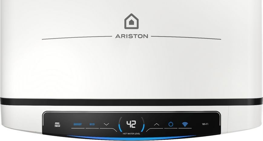 Водонагреватель электрический плоский слим Ariston VELIS PRO DRY WIFI 100 EU, 100л, 2*1,5кВт, сухой тен, универсальный монтаж, электронное управление, B, Италия, Белый 3100910 фото