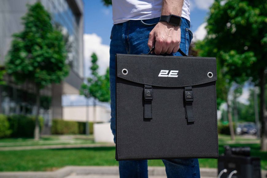 Портативна сонячна панель 2E, 60 Вт зарядний пристрій, DC, USB-С PD18W, USB-A 24W 2E-LSFC-60 фото