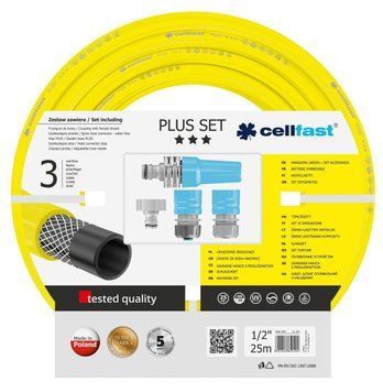Набір для поливу Cellfast PLUS 1/2&rdquo;, 25м з зрошувачем та комплектом для підключення, -10&hellip;+50&deg;C 10-290 фото