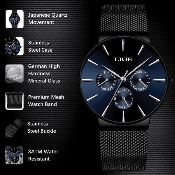 Годинник Lige Boss 7709 фото