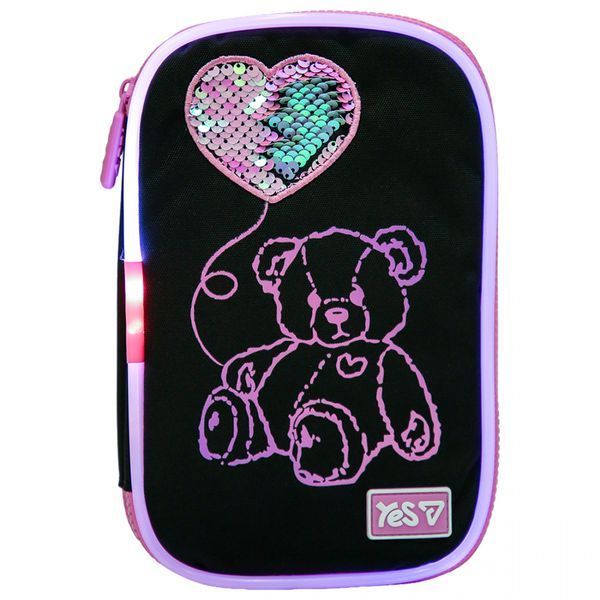 Пенал м'який з LED Yes Pink Bear PH-35 533777 фото