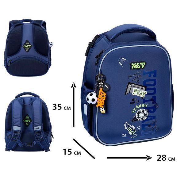 Рюкзак школьный каркасный Yes Play Football H-100S 550213 фото