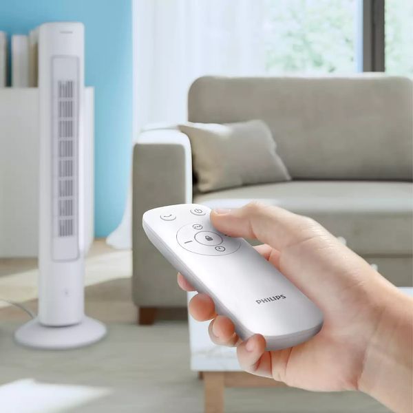 Вентилятор колонный Philips 110см, 40Вт, пульт ДУ, дисплей, белый. CX5535/00 фото