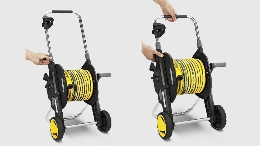 Котушка для шланга Karcher "HT 4.500", складна, регулювання висоти ручки візка, довжина шланга: 1/2" 50м, 5/8" 35м, 3/4" 23м 2.645-170.0 фото