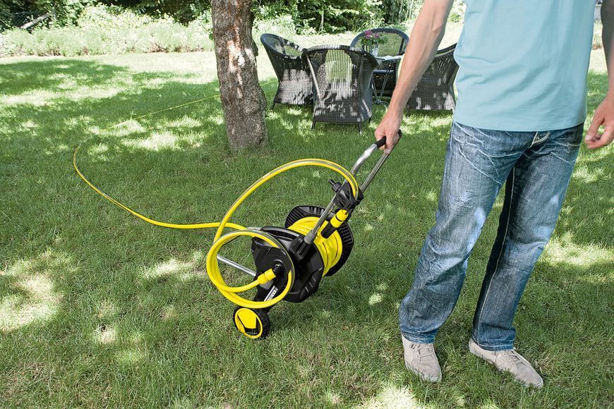 Котушка для шланга Karcher "HT 4.500", складна, регулювання висоти ручки візка, довжина шланга: 1/2" 50м, 5/8" 35м, 3/4" 23м 2.645-170.0 фото
