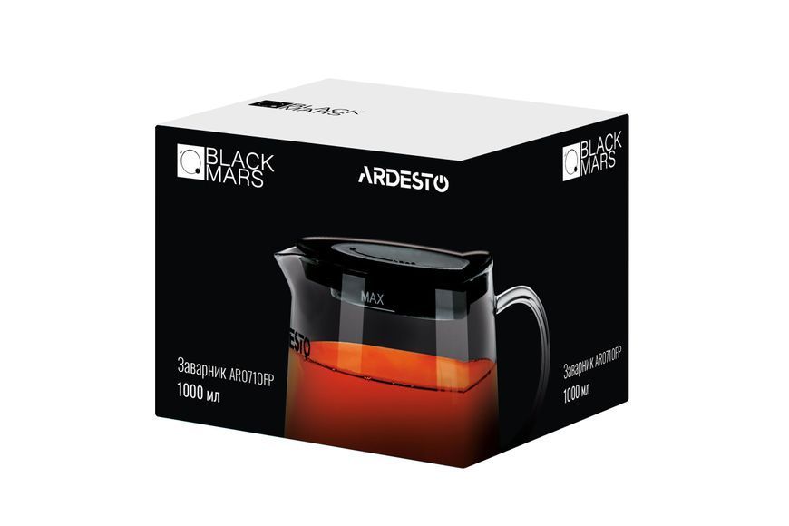 Заварник ARDESTO BLACK MARS, 1000 мл, нержавеющая сталь, стекло AR0710FP фото