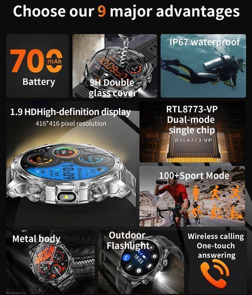 Smart-часы Smart Turbo Power Steel, 2 ремешка 1746 фото
