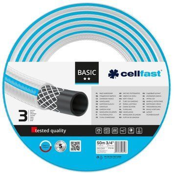 Шланг садовий Cellfast BASIC 3/4' 50м, 3 шари, до 25 Бар, -20&hellip;+60&deg;C 10-422 фото