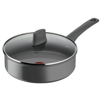 Сотейник з кришкою Tefal Renewal, 24см, алюміній, бакеліт, скло, чірий C4263243 фото