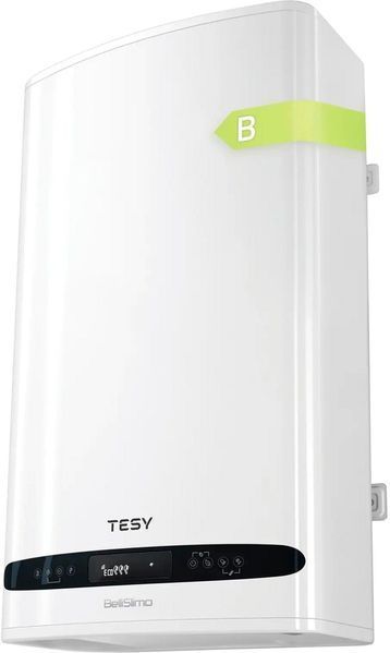 Водонагреватель электрический Tesy Bellislimo Dry Cloud плоский GCR 802724D E31 ECW, 80л, 2,4кВт, сухой тен, универсальный монтаж, электронное управление, B, белый 304607 фото