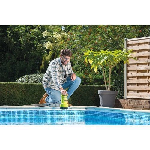 Насос для грязной и чистой воды Ryobi ONE+ RY18SPA-0 18В 4200л/час высота перекачки 8м погружения 5м штуцер 1" таймер отключение защита сухого хода 4кг без 5133005778 фото
