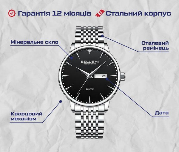 Годинник Belushi Design 1558 фото