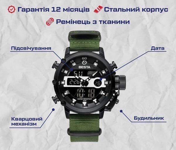 Часы Besta Prof Green 1460 фото