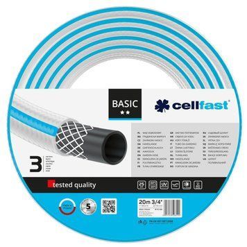 Шланг садовий Cellfast BASIC 3/4' 20м, 3 шари, до 25 Бар, -20&hellip;+60&deg;C 10-420 фото