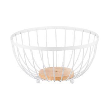 Корзина Ardesto Midori 25х25х13см, металл, дерево, белая AR0904W фото