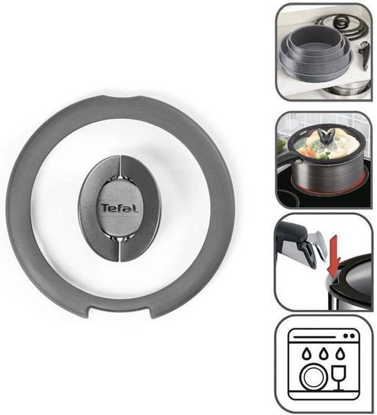 Кришка скляна Tefal Ingenio 26 см , скло, силікон L9846653 фото