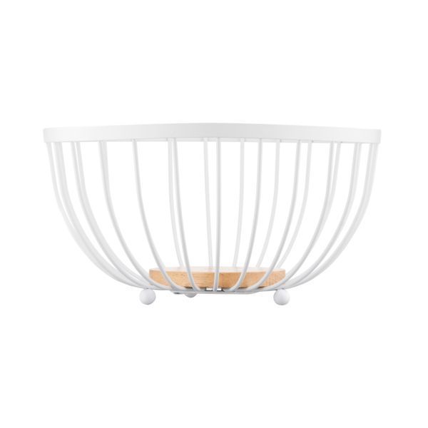 Кошик Ardesto Midori 25х25х13см, метал, дерево, білий AR0904W фото