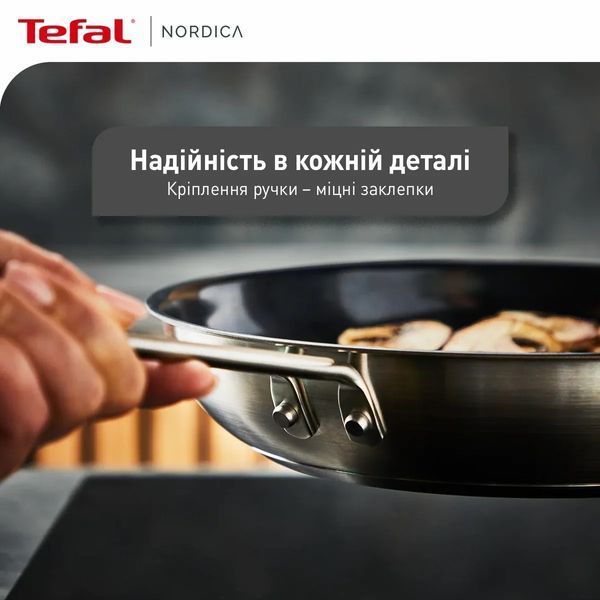 Сковорода Tefal Nordica, 20см, нержавеющая сталь. H8710255 фото