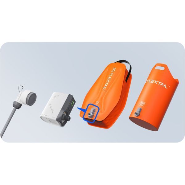 Душ із ємністю для води та насосом Flextail Tiny Shower Bucket 20 л Жовтогарячий 719166 фото