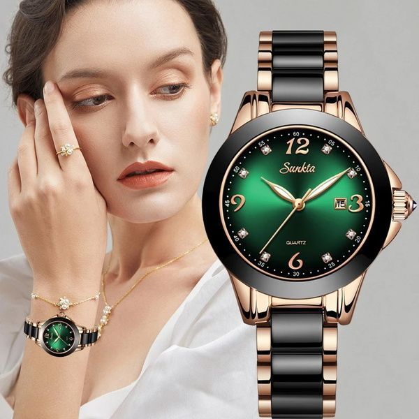 Часы Sunkta Ceramic Green 1467 фото