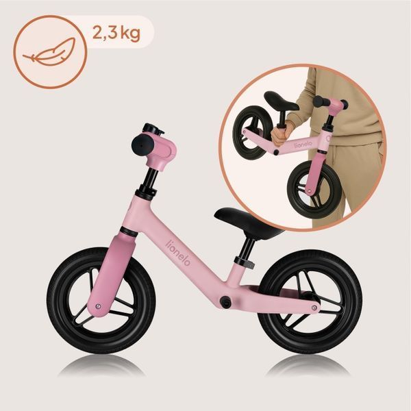 Беговел Lionelo Toni Pink Rose &mdash; Розовый детский беговел от 18 месяцев, с подножкой, колеса EVA, легкий 109058386 фото
