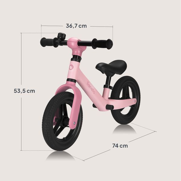 Беговел Lionelo Toni Pink Rose &mdash; Розовый детский беговел от 18 месяцев, с подножкой, колеса EVA, легкий 109058386 фото