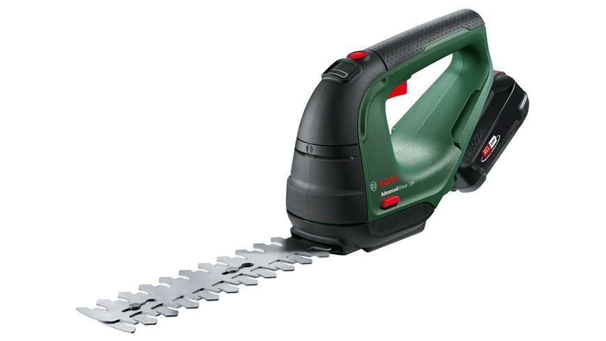 Ножницы для травы аккумуляторные Bosch AdvancedShear 18В-10 + насадка кусторез 10/20см шаг реза 8мм 1.85кг 0.600.857.001 фото