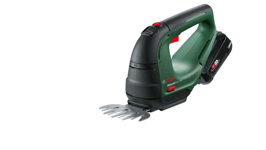 Ножницы для травы аккумуляторные Bosch AdvancedShear 18В-10 + насадка кусторез 10/20см шаг реза 8мм 1.85кг 0.600.857.001 фото