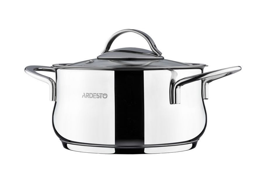 Кастрюля со стеклянной крышкой Ardesto Black Mars, 3л, нержавеющая сталь AR0730S фото