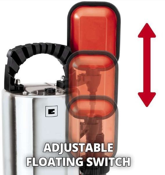 Насос дренажный Einhell GC-DP 6315 N 630 Вт, 17000 л&middot;час, высота 8 м, глубина 5 м, корпус нержавеющая сталь 5.5 кг 4170491 фото