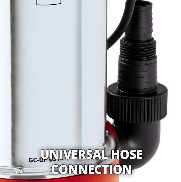 Насос дренажный Einhell GC-DP 6315 N 630 Вт, 17000 л&middot;час, высота 8 м, глубина 5 м, корпус нержавеющая сталь 5.5 кг 4170491 фото