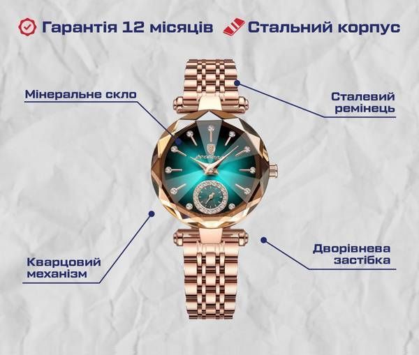 Годинник Poedagar Lime 1468 фото