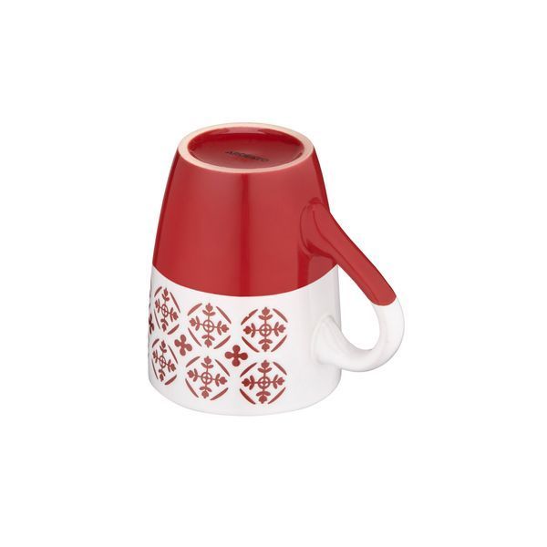 Чашка Ardesto Ornament, 320мл, кераміка, червоно-білий AR3045R фото