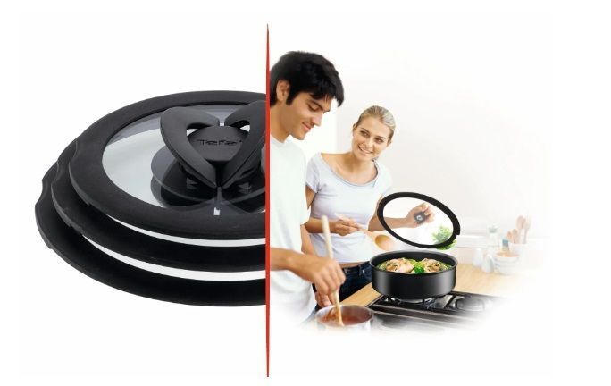 Кришка скляна Tefal Ingenio 24 см , скло, силікон L9846553 фото
